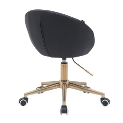 Fotel Hc948K Czarny Ekoskóra Złota Podstawa