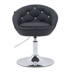 Fotel Hc948N Czarny Ekoskóra Chromowana Podstawa