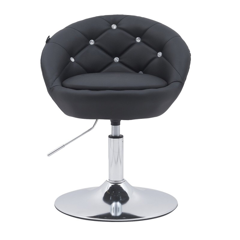 Fotel Hc948N Czarny Ekoskóra Chromowana Podstawa