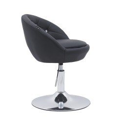 Fotel Hc948N Czarny Ekoskóra Chromowana Podstawa