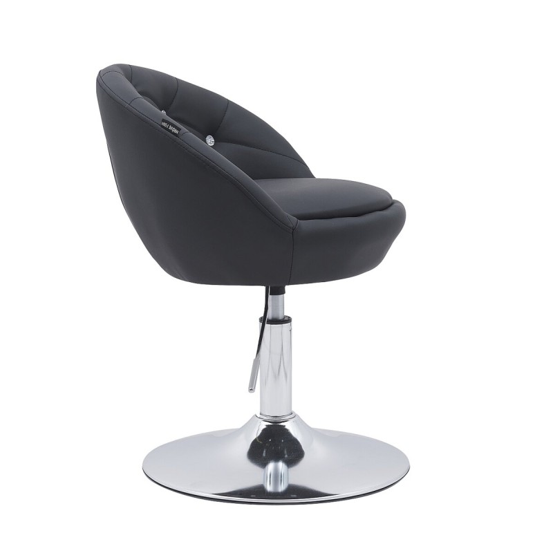 Fotel Hc948N Czarny Ekoskóra Chromowana Podstawa