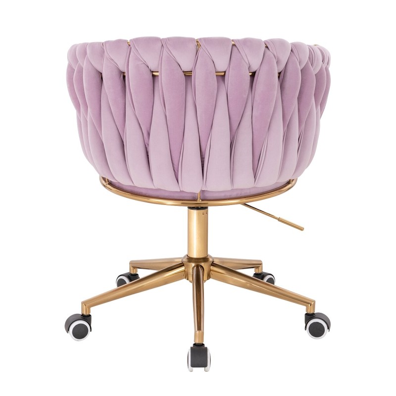 Fotel Hr750K Wrzosowy Welur Złota Podstawa