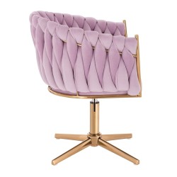 Fotel Hr750Cross Wrzosowy Welur Złota Podstawa