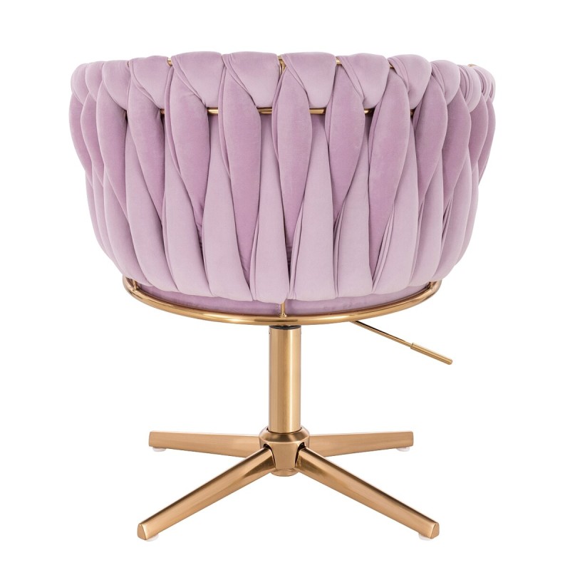 Fotel Hr750Cross Wrzosowy Welur Złota Podstawa