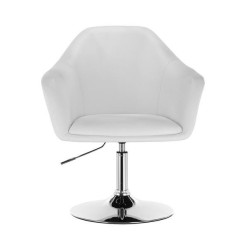 White eco-leather chair silver base