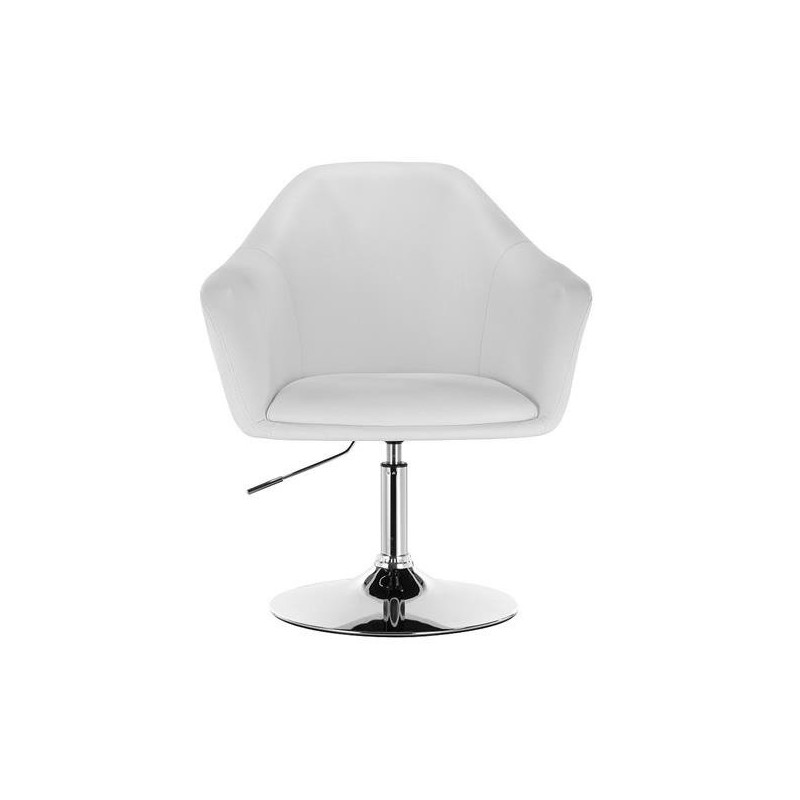 White eco-leather chair silver base