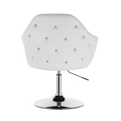 Biały fotel kosmetyczny z ekoskóry