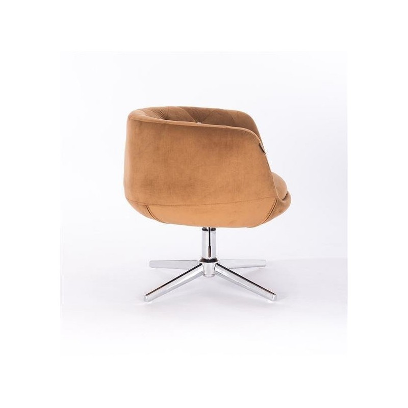 Fotel Hr333Cross Miodowy Welur Chromowana Podstawa