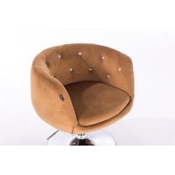 Fotel Hr333Cross Miodowy Welur Chromowana Podstawa