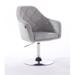 Steel velour cosmetic chair silver-base