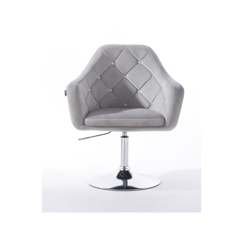 Steel gray velvet cosmetic chair