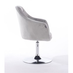 Steel-gray velvet chair silver base