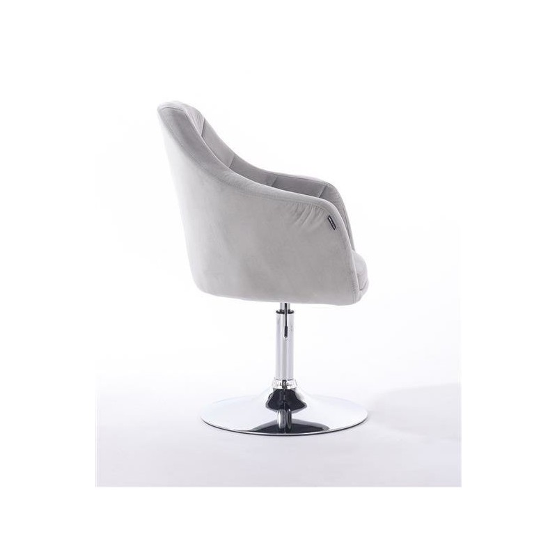 Steel-gray velvet chair silver base