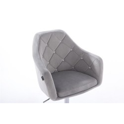 Steel velour cosmetic chair silver