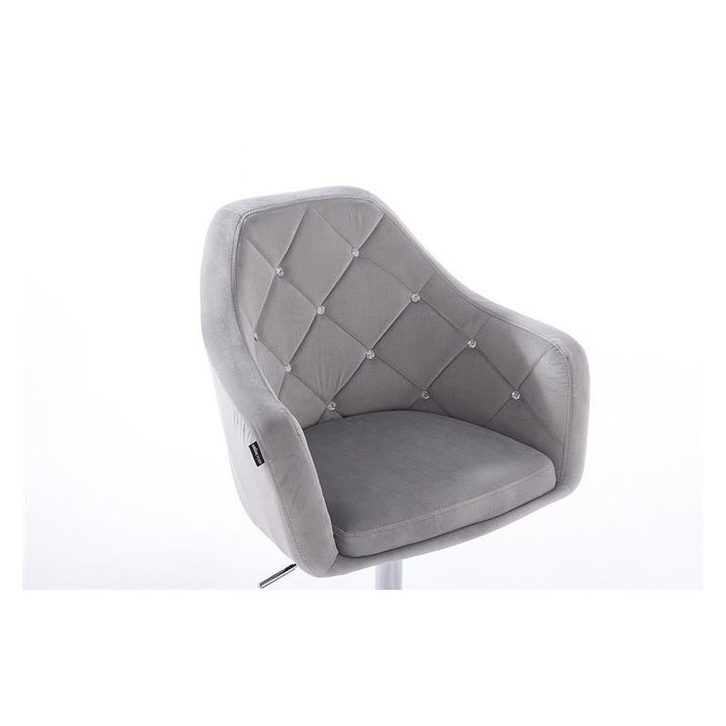 Steel velour cosmetic chair silver