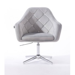 Steel velvet chair silver crossbase