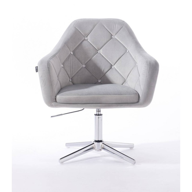 Steel velvet chair silver crossbase