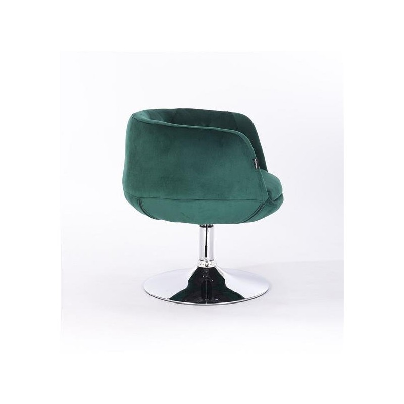Fotel Hr333N Butelkowa Zieleń Welur Chromowana Podstawa