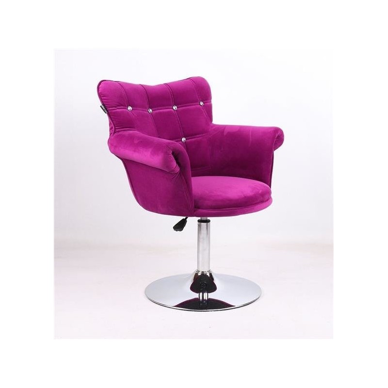 Fuchsia velvet cosmetic chair, silver