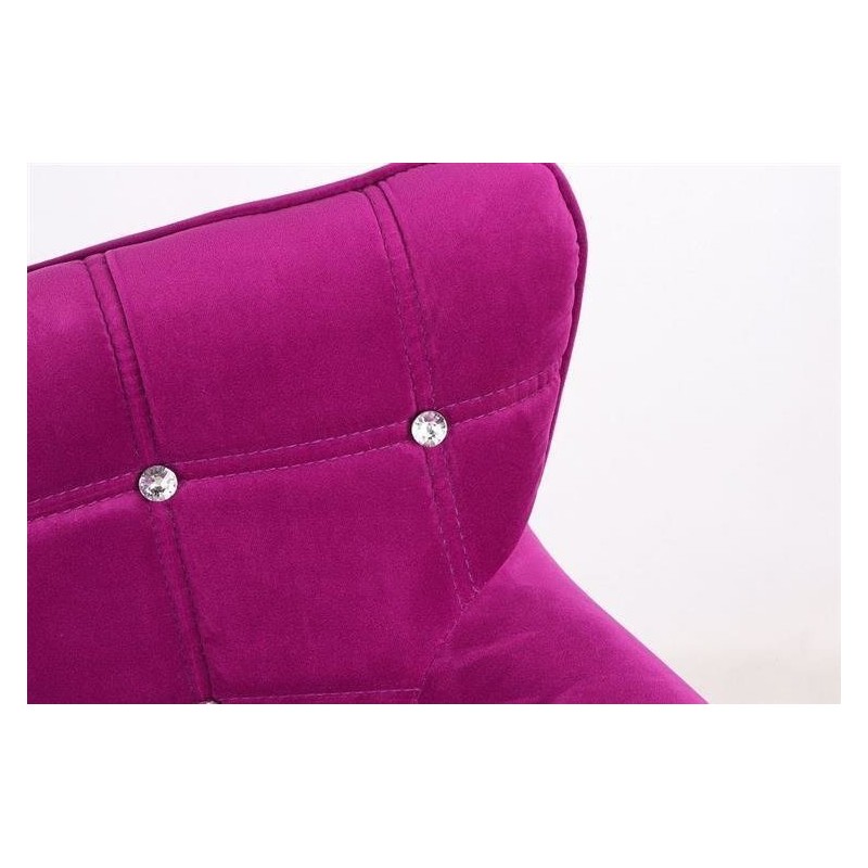 Fuchsia velour cosmetic chair silver-base