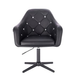 Matte black cross-base eco-leather chair