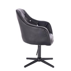 Black eco-leather cosmetic chair