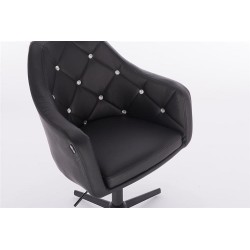 Black eco-leather cross-base chair