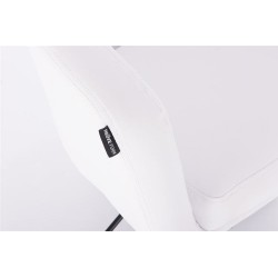 White eco-leather chair black cross