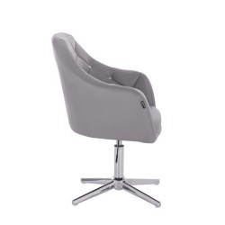 Gray cosmetic chair chrome crossbase