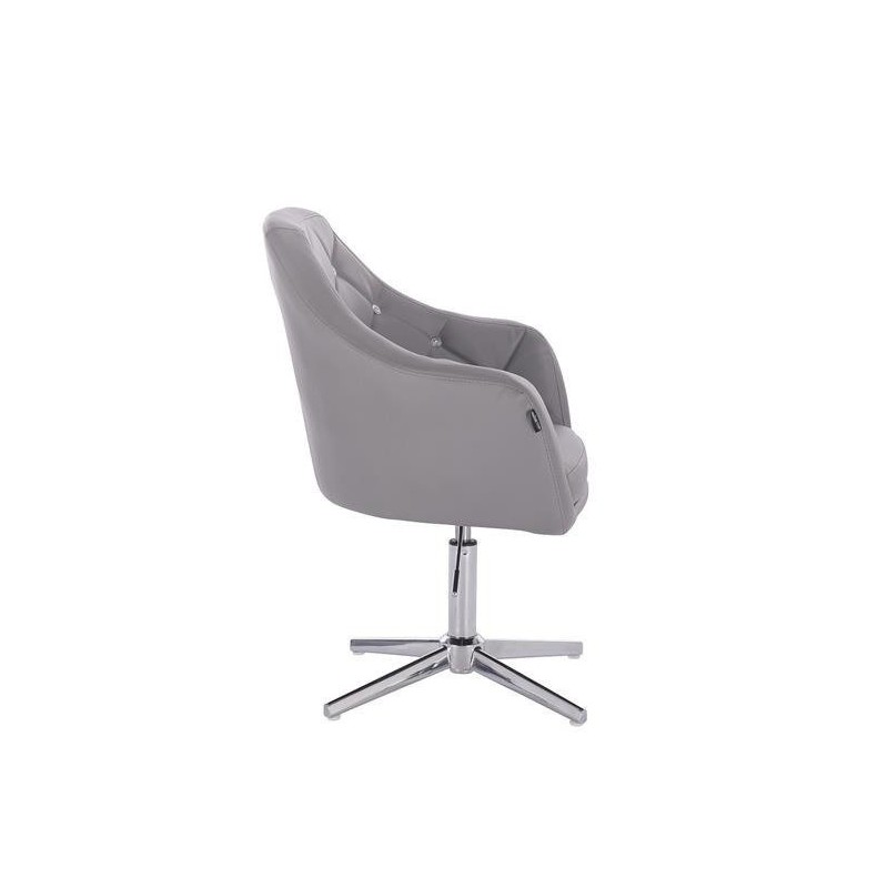 Gray cosmetic chair chrome crossbase