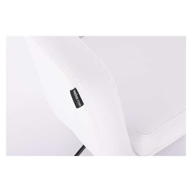 White eco-leather cosmetic chair chrome