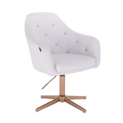 White cosmetic chair gold base