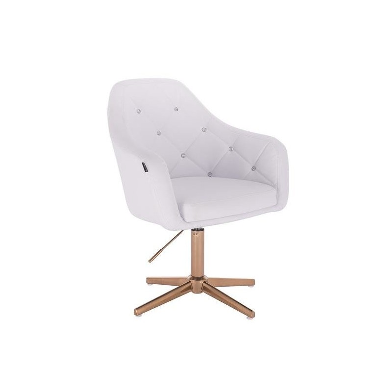 White cosmetic chair gold base
