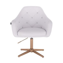 White eco-leather chair gold cross