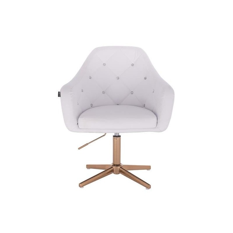 White eco-leather chair gold cross