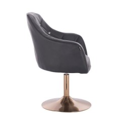 Black eco-leather chair gold base
