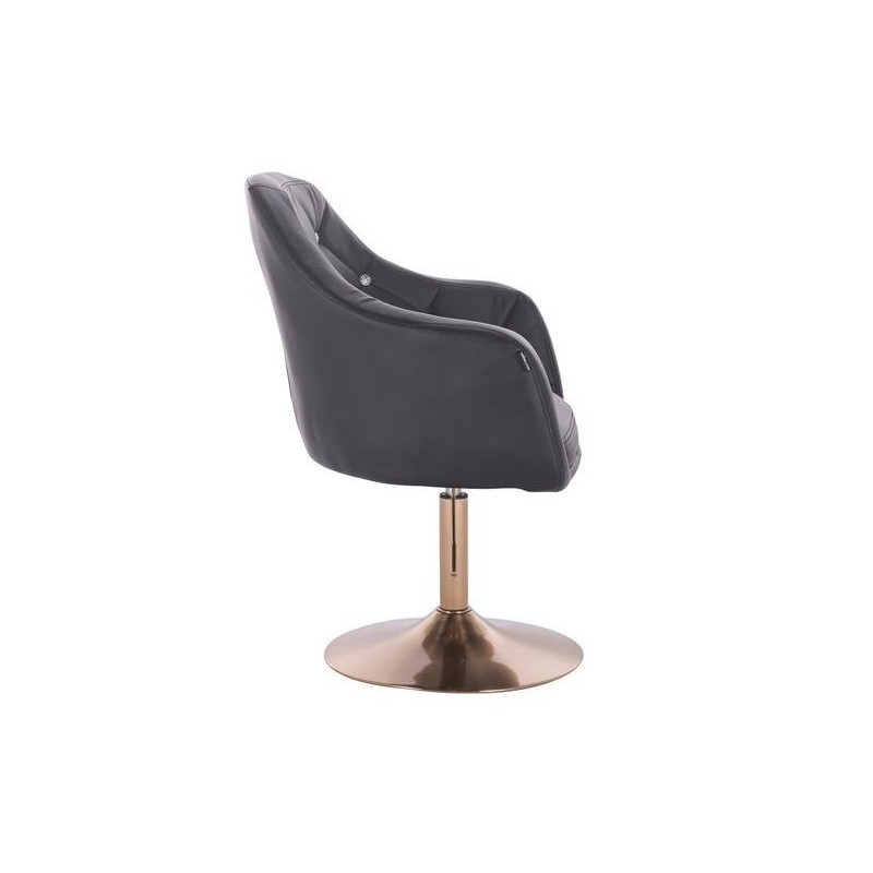 Black eco-leather chair gold base