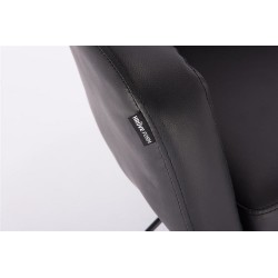 Black eco-leather cosmetic chair gold-base