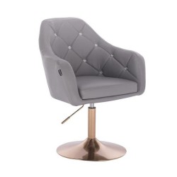 Gray eco-leather chair gold base