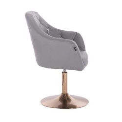 Gray eco-leather chair gold base