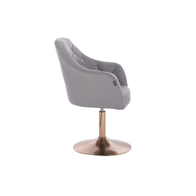 Gray eco-leather chair gold base