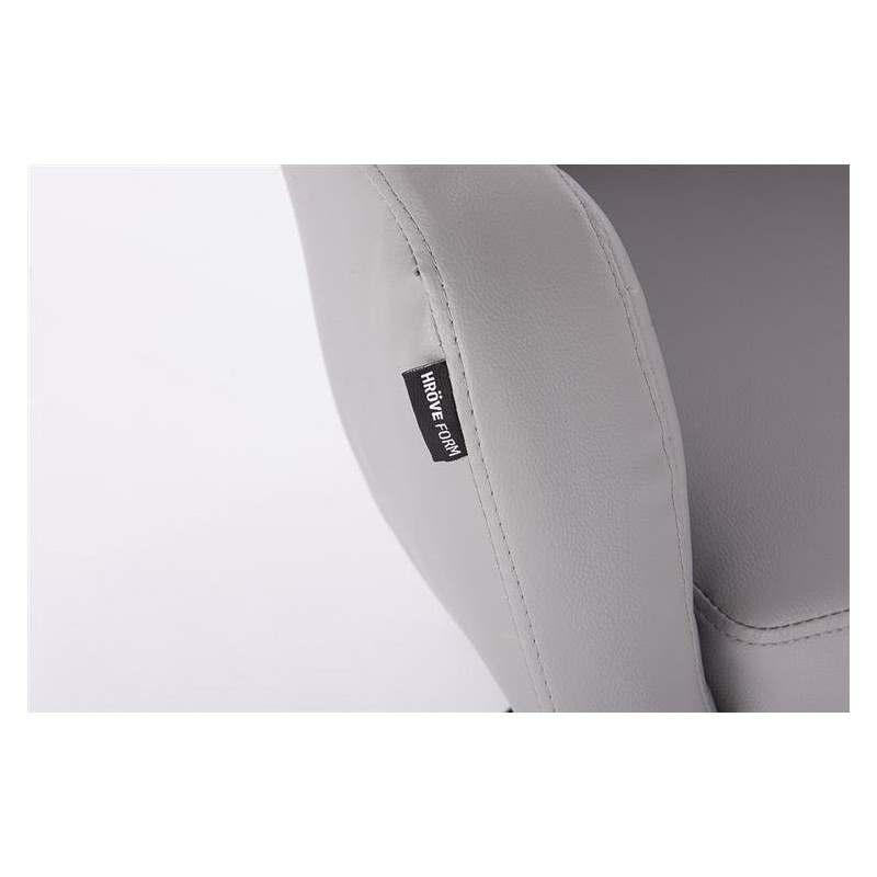 Gray faux-leather chair gold base