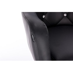 Black eco-leather chair chrome wheels
