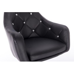 Black eco-leather cosmetic chair chrome-base