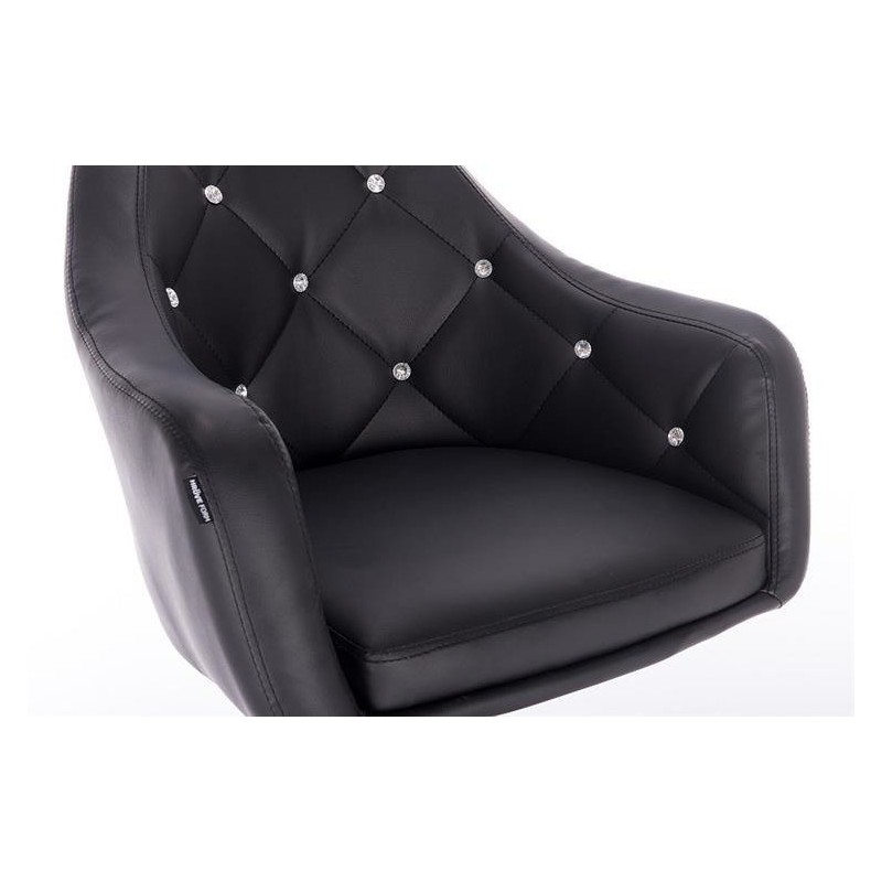Black eco-leather cosmetic chair chrome-base