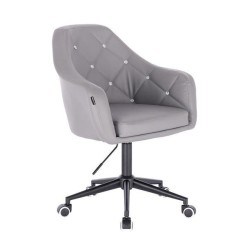 Gray eco-leather cosmetic chair casters