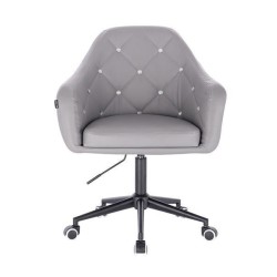 Gray eco-leather chair black casters