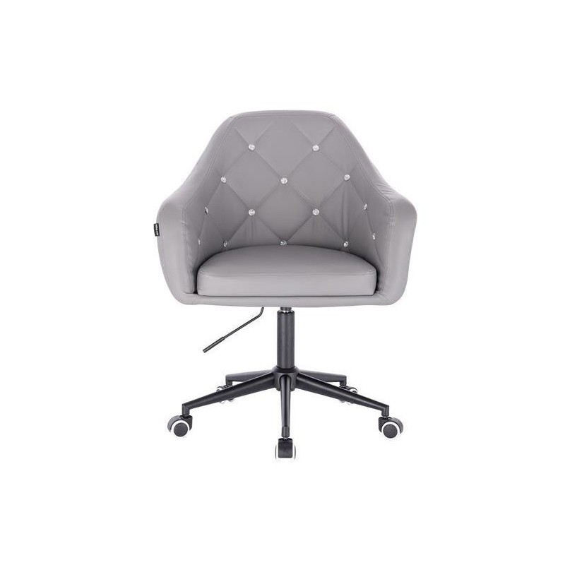 Gray eco-leather chair black casters