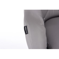 Szare ekoskórzane krzesło na kółkach