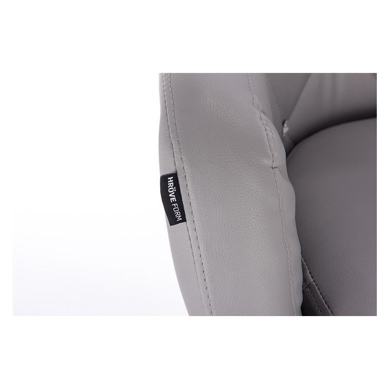 Szare ekoskórzane krzesło na kółkach